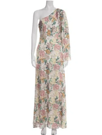 Pre-owned Sachin & Babi Floral Print Long Dress In Neutrals