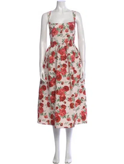 Pre-owned Sachin & Babi Floral Print Long Dress In Pink