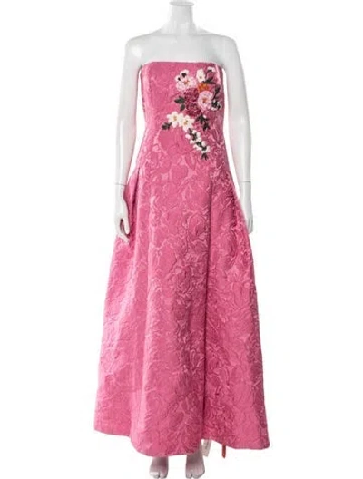 Pre-owned Sachin & Babi Floral Print Long Dress In Pink