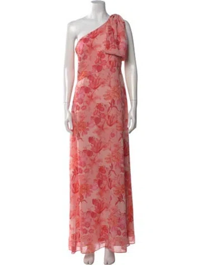 Pre-owned Sachin & Babi Floral Print Long Dress In Pink