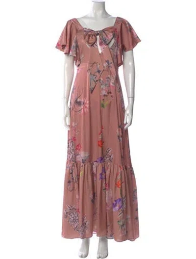 Pre-owned Sachin & Babi Floral Print Long Dress In Pink