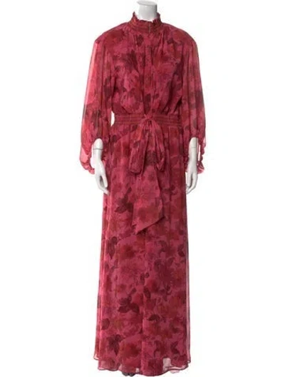 Pre-owned Sachin & Babi Floral Print Long Dress In Pink