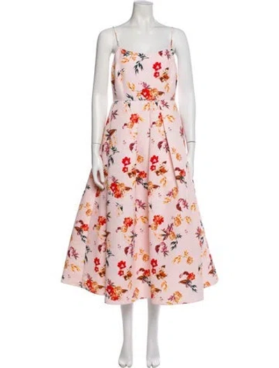 Pre-owned Sachin & Babi Floral Print Long Dress In Pink
