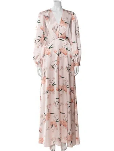 Pre-owned Sachin & Babi Floral Print Long Dress In Pink