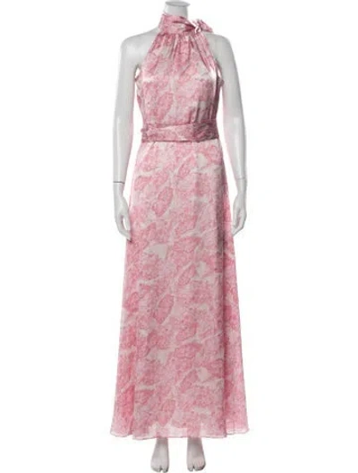 Pre-owned Sachin & Babi Floral Print Long Dress In Pink