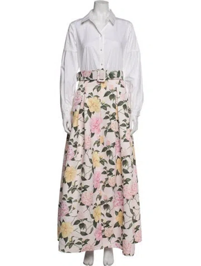 Pre-owned Sachin & Babi Floral Print Long Dress In Pink