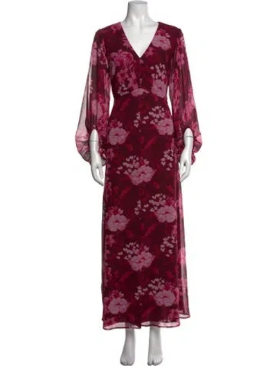 Pre-owned Sachin & Babi Floral Print Long Dress In Pink