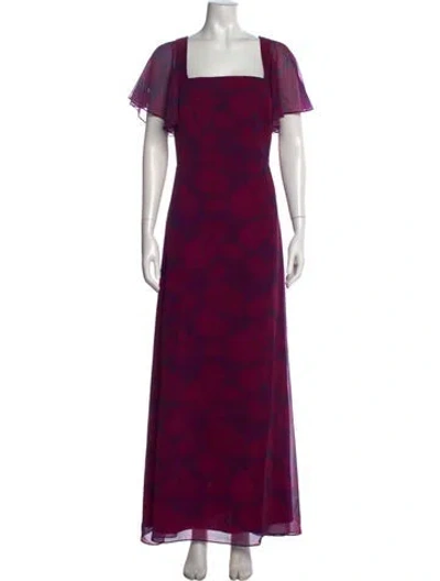 Pre-owned Sachin & Babi Floral Print Long Dress In Purple