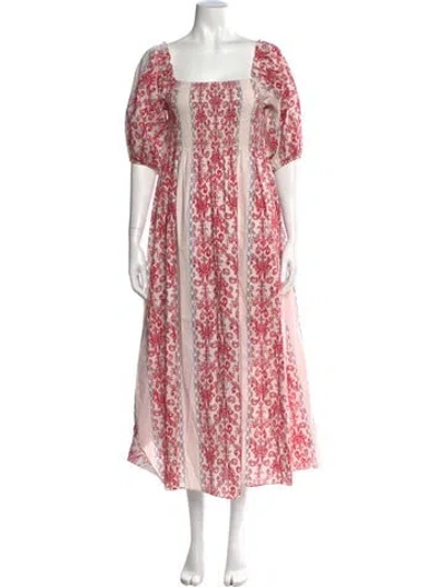 Pre-owned Sachin & Babi Floral Print Long Dress In Red