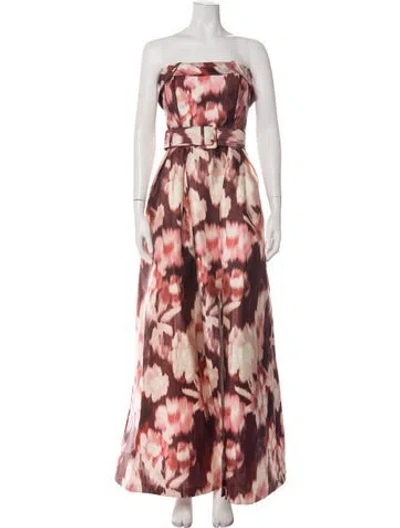 Pre-owned Sachin & Babi Floral Print Long Dress In Red