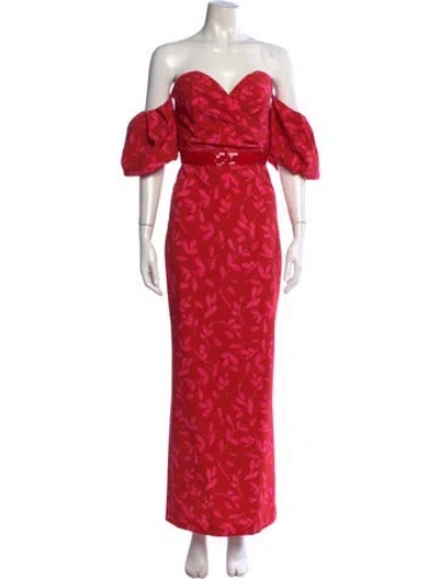 Pre-owned Sachin & Babi Floral Print Long Dress In Red