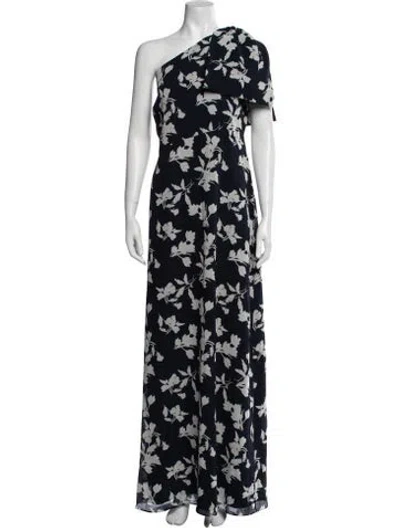 Pre-owned Sachin & Babi Floral Print Long Dress W/ Tags In Blue