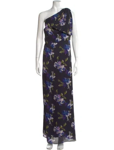 Pre-owned Sachin & Babi Floral Print Long Dress W/ Tags In Blue