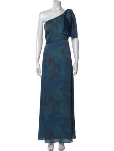 Pre-owned Sachin & Babi Floral Print Long Dress W/ Tags In Blue