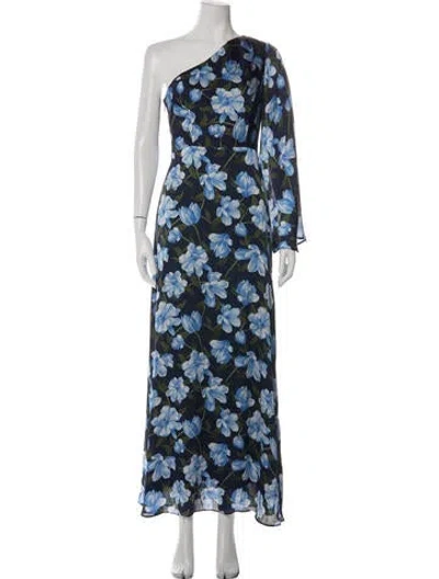 Pre-owned Sachin & Babi Floral Print Long Dress W/ Tags In Blue