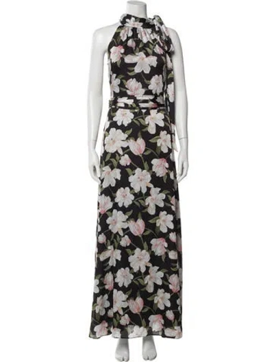 Pre-owned Sachin & Babi Floral Print Long Dress W/ Tags In Multi