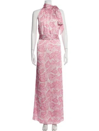 Pre-owned Sachin & Babi Floral Print Long Dress W/ Tags In Pink