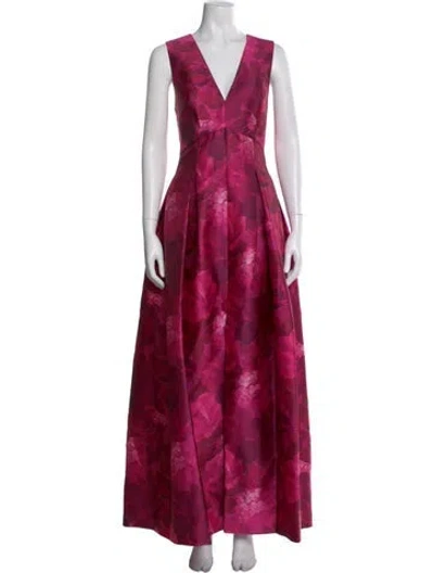 Pre-owned Sachin & Babi Floral Print Long Dress W/ Tags In Pink