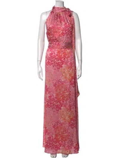 Pre-owned Sachin & Babi Floral Print Long Dress W/ Tags In Pink