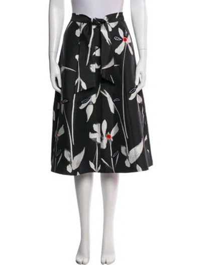 Pre-owned Sachin & Babi Floral Print Long Skirt In Gray