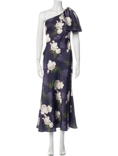 Pre-owned Sachin & Babi Floral Print Midi Length Dress In Blue