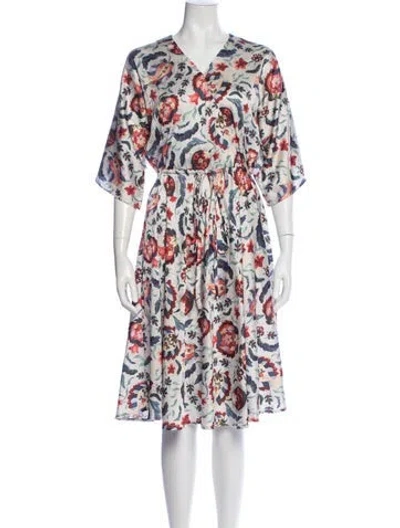 Pre-owned Sachin & Babi Floral Print Midi Length Dress In Multi