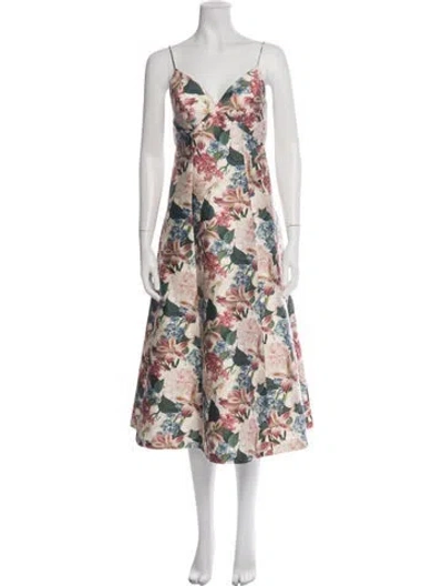 Pre-owned Sachin & Babi Floral Print Midi Length Dress In Multicolor