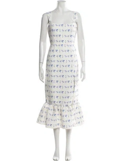 Pre-owned Sachin & Babi Floral Print Midi Length Dress In Neutral