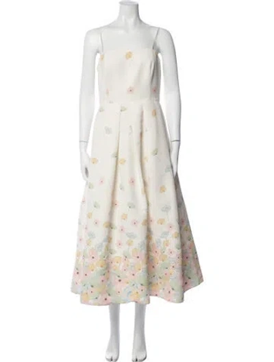 Pre-owned Sachin & Babi Floral Print Midi Length Dress In Neutrals