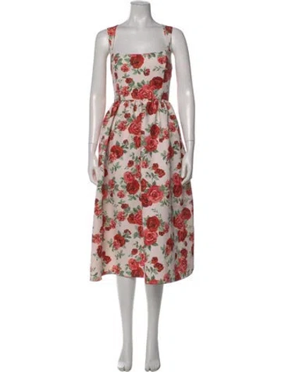 Pre-owned Sachin & Babi Floral Print Midi Length Dress In Pink