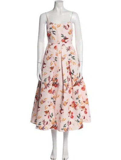 Pre-owned Sachin & Babi Floral Print Midi Length Dress In Pink