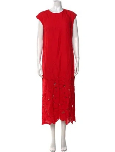 Pre-owned Sachin & Babi Floral Print Midi Length Dress In Red