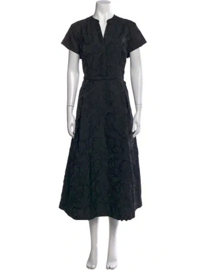 Pre-owned Sachin & Babi Floral Print Midi Length Dress W/ Tags In Black