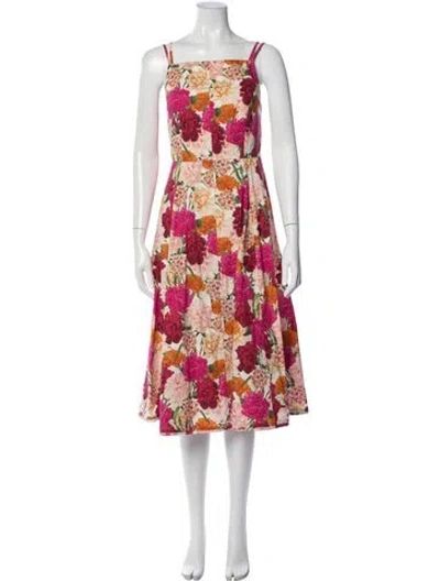 Pre-owned Sachin & Babi Floral Print Midi Length Dress W/ Tags In Multi