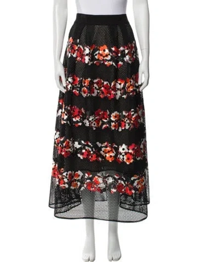 Pre-owned Sachin & Babi Floral Print Midi Length Skirt In Black