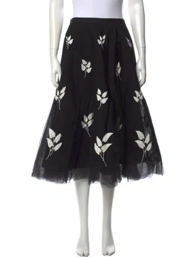 Pre-owned Sachin & Babi Floral Print Midi Length Skirt In Black