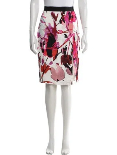Pre-owned Sachin & Babi Floral Print Midi Length Skirt In Black