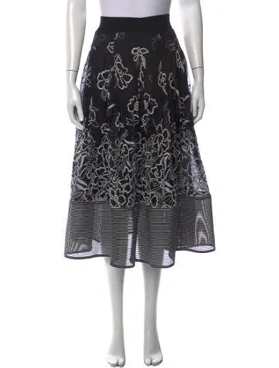 Pre-owned Sachin & Babi Floral Print Midi Length Skirt In Black