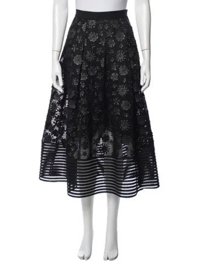 Pre-owned Sachin & Babi Floral Print Midi Length Skirt In Black