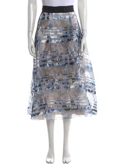 Pre-owned Sachin & Babi Floral Print Midi Length Skirt In Blue