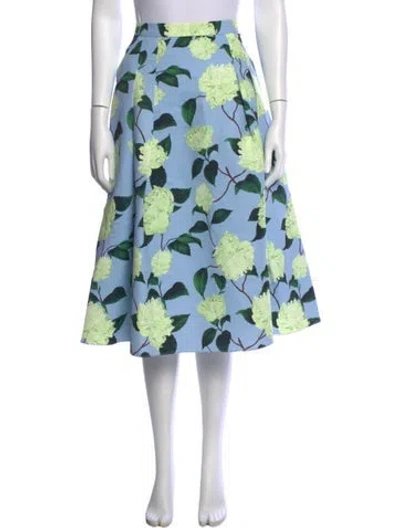 Pre-owned Sachin & Babi Floral Print Midi Length Skirt In Blue