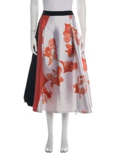 Pre-owned Sachin & Babi Floral Print Midi Length Skirt In Multicolor