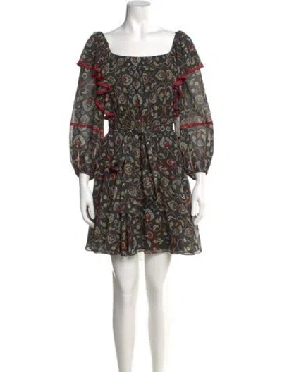Pre-owned Sachin & Babi Floral Print Mini Dress In Black
