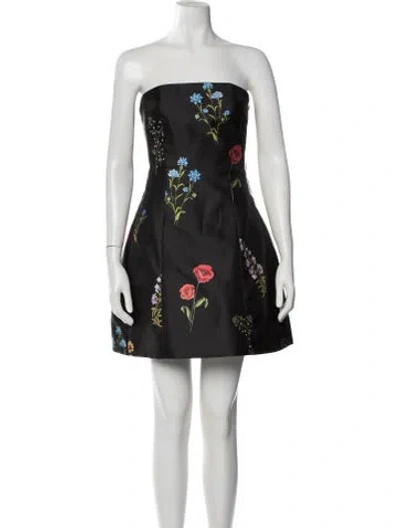 Pre-owned Sachin & Babi Floral Print Mini Dress In Black