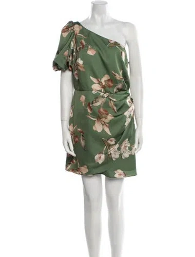 Pre-owned Sachin & Babi Floral Print Mini Dress In Green