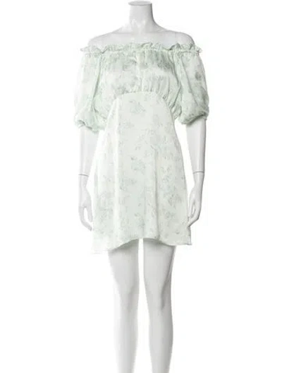 Pre-owned Sachin & Babi Floral Print Mini Dress In Green