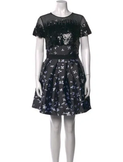 Pre-owned Sachin & Babi Floral Print Mini Dress In Green