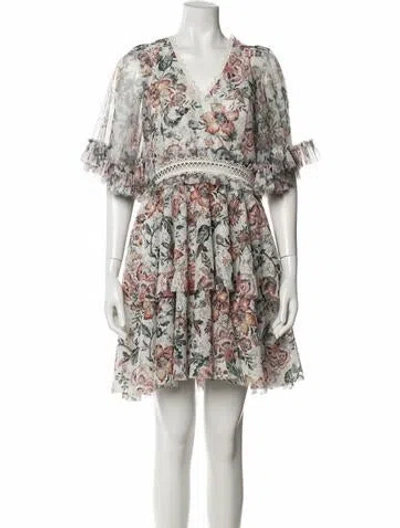 Pre-owned Sachin & Babi Floral Print Mini Dress In Multi