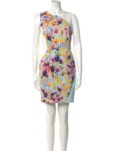 Pre-owned Sachin & Babi Floral Print Mini Dress In Neutral