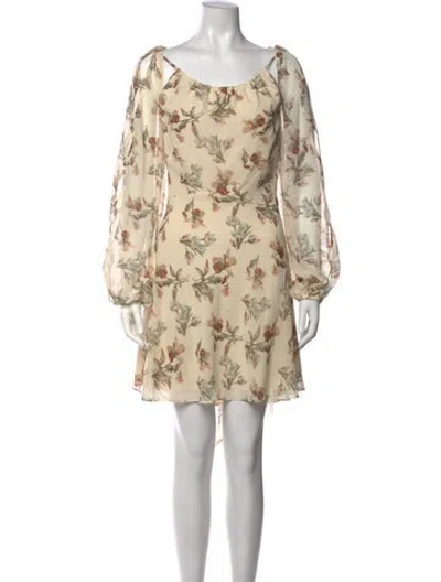 Pre-owned Sachin & Babi Floral Print Mini Dress In Neutrals